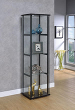 Load image into Gallery viewer, 4-shelf Glass Curio Cabinet Black And Clear