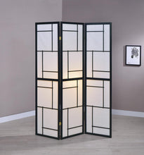 Load image into Gallery viewer, White - 3-panel Folding Floor Screen Black And White