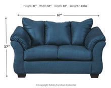 Load image into Gallery viewer, Darcy - Blue - Loveseat