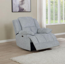 Load image into Gallery viewer, Grey - Waterbury Upholstered Power Glider Recliner Grey