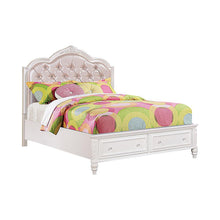Load image into Gallery viewer, Caroline Collection - Pink - Caroline Full Upholstered Storage Bed Pink And White
