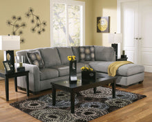 Load image into Gallery viewer, Zella - Charcoal - 3 Pc. - Left Arm Facing Corner Chaise, Right Arm Facing Sofa Sectional, Laney Table Set