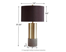 Load image into Gallery viewer, Jacek - Gray/Brass Finish - Metal Table Lamp (2/CN)