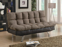 Load image into Gallery viewer, Living Room : Sofa Beds - Brown - Elise Biscuit Tufted Back Sofa Bed Brown