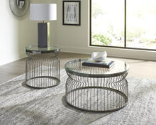 Load image into Gallery viewer, Grayson Round Glass Top Coffee Table Black Nickel