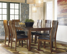 Load image into Gallery viewer, Ralene - Medium Brown - 7 Pc. - Rectangular Dining Room Butterfly Extension Table, 6 Upholstered Side Chairs