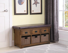 Load image into Gallery viewer, Brown - 42" 3-drawer Storage Bench Brown