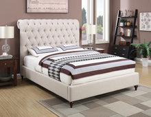 Load image into Gallery viewer, Devon Upholstered Bed - Beige - Devon Button Tufted Upholstered Eastern King Bed Beige