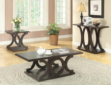 Load image into Gallery viewer, Living Room: Wood Top Occasional Tables - C-shaped Base Coffee Table Cappuccino