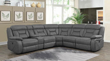 Load image into Gallery viewer, Higgins Motion Collection - Grey - Higgins Four-piece Upholstered Power Sectional Grey