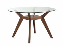 Load image into Gallery viewer, Paxton Collection - Paxton Round Glass Top Dining Table Nutmeg