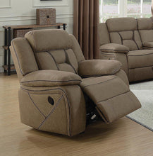 Load image into Gallery viewer, Higgins Motion Collection - Tan - Higgins Overstuffed Upholstered Glider Recliner Tan
