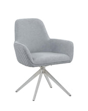 Load image into Gallery viewer, Light Grey - Abby Flare Arm Side Chair Light Grey And Chrome