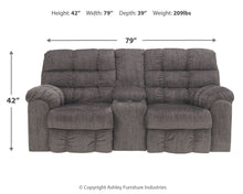 Load image into Gallery viewer, Acieona - Slate - DBL Rec Loveseat w/Console