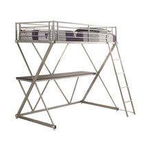 Load image into Gallery viewer, Hyde Workstation Loft Bunk Bed - Hyde Twin Workstation Loft Bed Silver