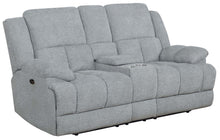 Load image into Gallery viewer, Grey - Waterbury Upholstered Power Loveseat With Console Grey