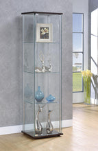 Load image into Gallery viewer, Rectangular 4-shelf Curio Cabinet Cappuccino And Clear