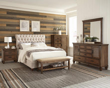 Load image into Gallery viewer, Devon 4-piece Upholstered Full Bedroom Set Beige And Burnished Oak