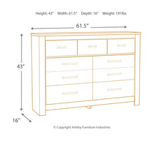 Load image into Gallery viewer, Bellaby - Whitewash - 6 Pc. - Dresser, Mirror, King Platform Bed with 2 Storage Drawers