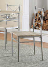 Load image into Gallery viewer, Dining: Packaged Sets: Metal - 5-piece Rectangular Dining Set Brushed Silver