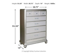 Load image into Gallery viewer, Coralayne - Silver - Five Drawer Chest
