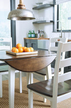 Load image into Gallery viewer, Woodanville - Cream/Brown - 5 Pc. - Round Dining Room Drop Leaf Table, 4 Side Chairs