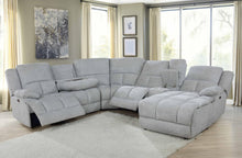 Load image into Gallery viewer, Grey - Belize 6-piece Pillow Top Arm Power Sectional Grey