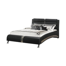Load image into Gallery viewer, Jeremaine Upholstered Bed - Black - Jeremaine Queen Upholstered Bed Black