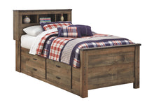 Load image into Gallery viewer, Trinell - Brown - Twin Bookcase Bed with 2 Storage Drawers