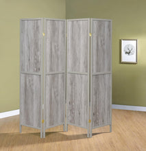 Load image into Gallery viewer, 4-panel Folding Screen Grey Driftwood