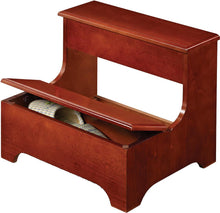 Load image into Gallery viewer, Accents : Ottomans - 2-tier Step Stool With Hidden Storage Warm Brown