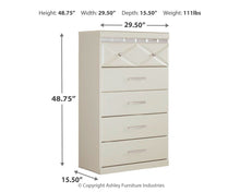 Load image into Gallery viewer, Dreamur - Champagne - Five Drawer Chest