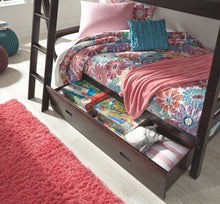 Load image into Gallery viewer, Halanton - Dark Brown - Twin over Twin Bunk Bed with 1 Large Storage Drawer