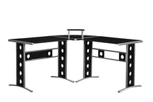 Load image into Gallery viewer, Keizer Collection - Keizer 3-piece L-shape Office Desk Set Black And Silver