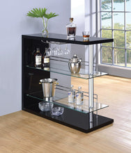 Load image into Gallery viewer, Bar Units: Contemporary - Rectangular 2-shelf Bar Unit Glossy Black