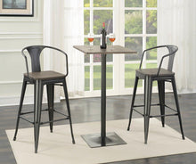 Load image into Gallery viewer, Wooden Seat Bar Stools Dark Elm And Matte Black (Set of 2)