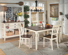 Load image into Gallery viewer, Whitesburg - Brown/Cottage White - 5 Pc. - Rectangular Dining Room Table, 4 Side Chairs