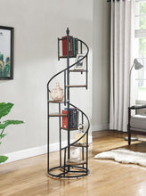Load image into Gallery viewer, 8-shelf Staircase Bookcase Rustic Brown And Black