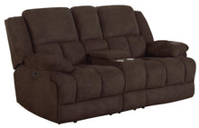 Load image into Gallery viewer, Brown - Waterbury Upholstered Power Loveseat With Console Brown