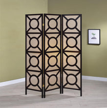 Load image into Gallery viewer, 3-panel Geometric Folding Screen Tan And Cappuccino