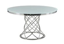 Load image into Gallery viewer, Irene Round Glass Top Dining Table White And Chrome