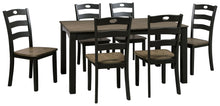 Load image into Gallery viewer, Froshburg - Grayish Brown/Black - Dining Room Table Set (7/CN)