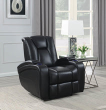 Load image into Gallery viewer, Delange Motion Collection - Black - Delange Power^2 Recliner With Headrest Black