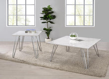 Load image into Gallery viewer, Hairpin Leg Square Coffee Table White And Chrome