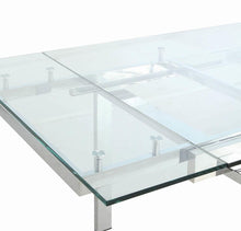 Load image into Gallery viewer, Wexford Collection - Wexford Glass Top Dining Table With Extension Leaves Chrome