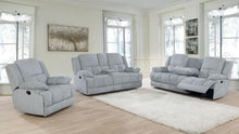 Load image into Gallery viewer, Grey - Waterbury 3-piece Pillow Top Arm Motion Living Room Set Grey