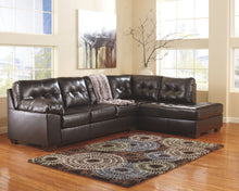 Load image into Gallery viewer, Alliston - Chocolate - 3 Pc. - Left Arm Facing Sofa, Right Arm Facing Corner Chaise Sectional, Ottoman