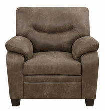 Load image into Gallery viewer, Brown - Meagan Upholstered Chair Brown With Pillow Top Arms
