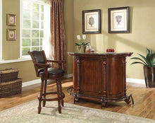 Load image into Gallery viewer, Bar Units: Traditional/transitional - Brown - Swivel Upholstered Bar Stool Brown