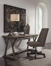 Load image into Gallery viewer, Luxenford - Grayish Brown - 2 Pc. - Large Leg Desk, Swivel Desk Chair